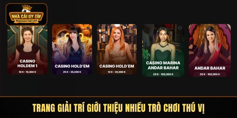 Trang giải trí giới thiệu nhiều trò chơi thú vị